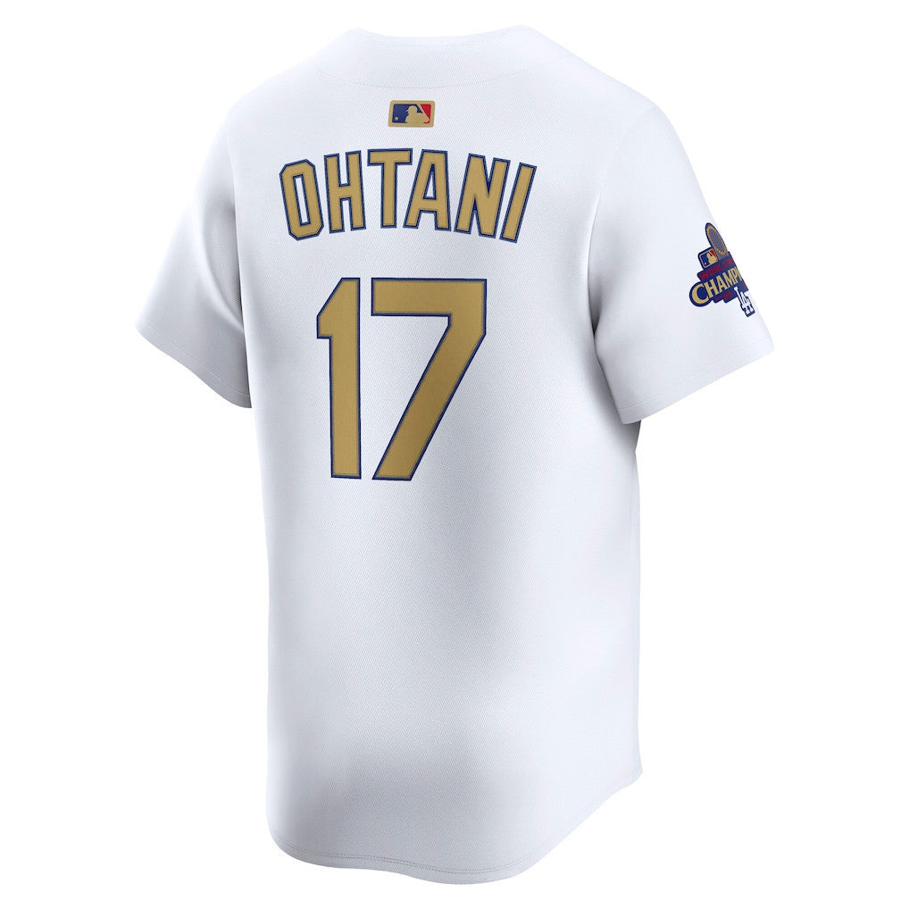 Shohei Ohtani 17 Los Angeles Dodgers 2025 Gold Collection Limited Men Jersey - White