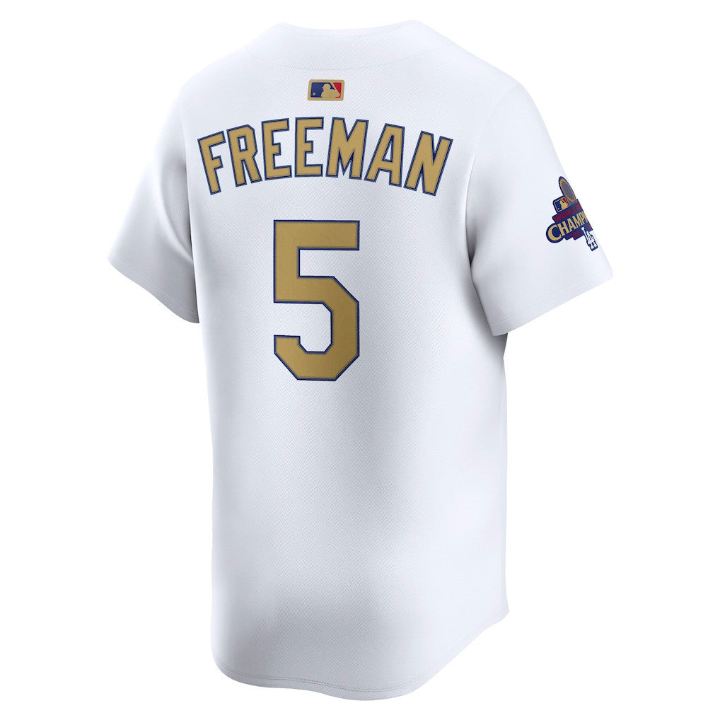 Freddie Freeman 5 Los Angeles Dodgers 2025 Gold Collection Limited Men Jersey - White