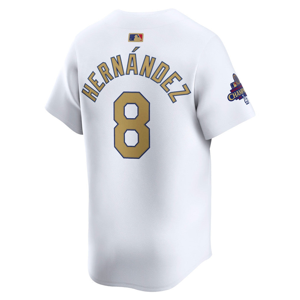 Enrique Hernández 8 Los Angeles Dodgers 2025 Gold Collection Limited Men Jersey - White