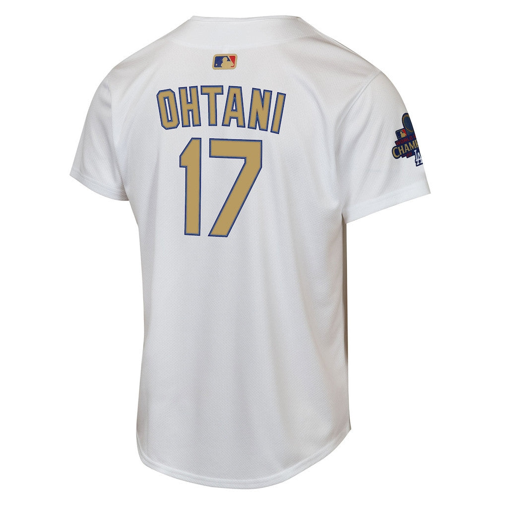 Shohei Ohtani 17 Los Angeles Dodgers 2025 Gold Collection Limited YOUTH Jersey - White