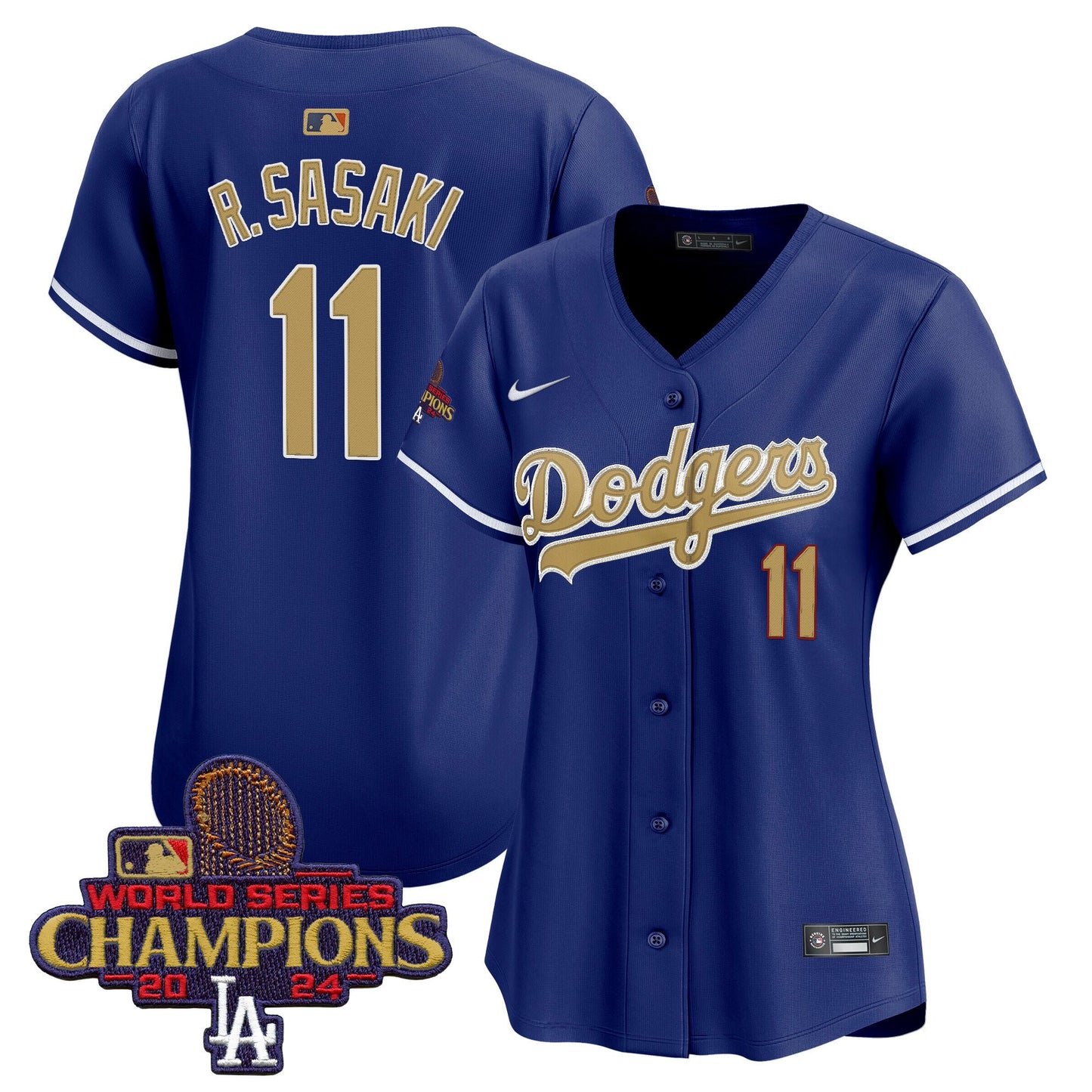 Roki Sasaki 11 Los Angeles Dodgers Women's 2025 Gold Collection Limited Jersey - Royal