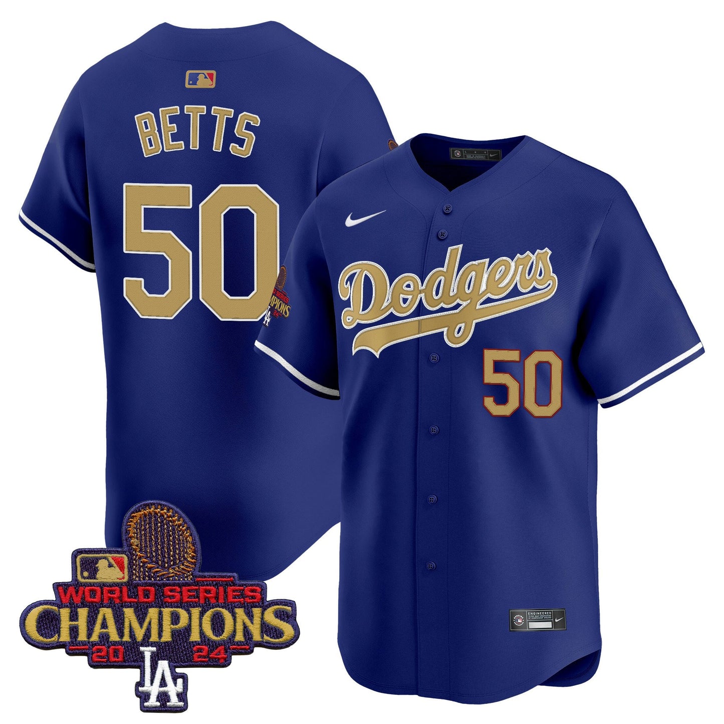 Mookie Betts 50 Los Angeles Dodgers 2025 Gold Collection Limited Men Jersey - Royal