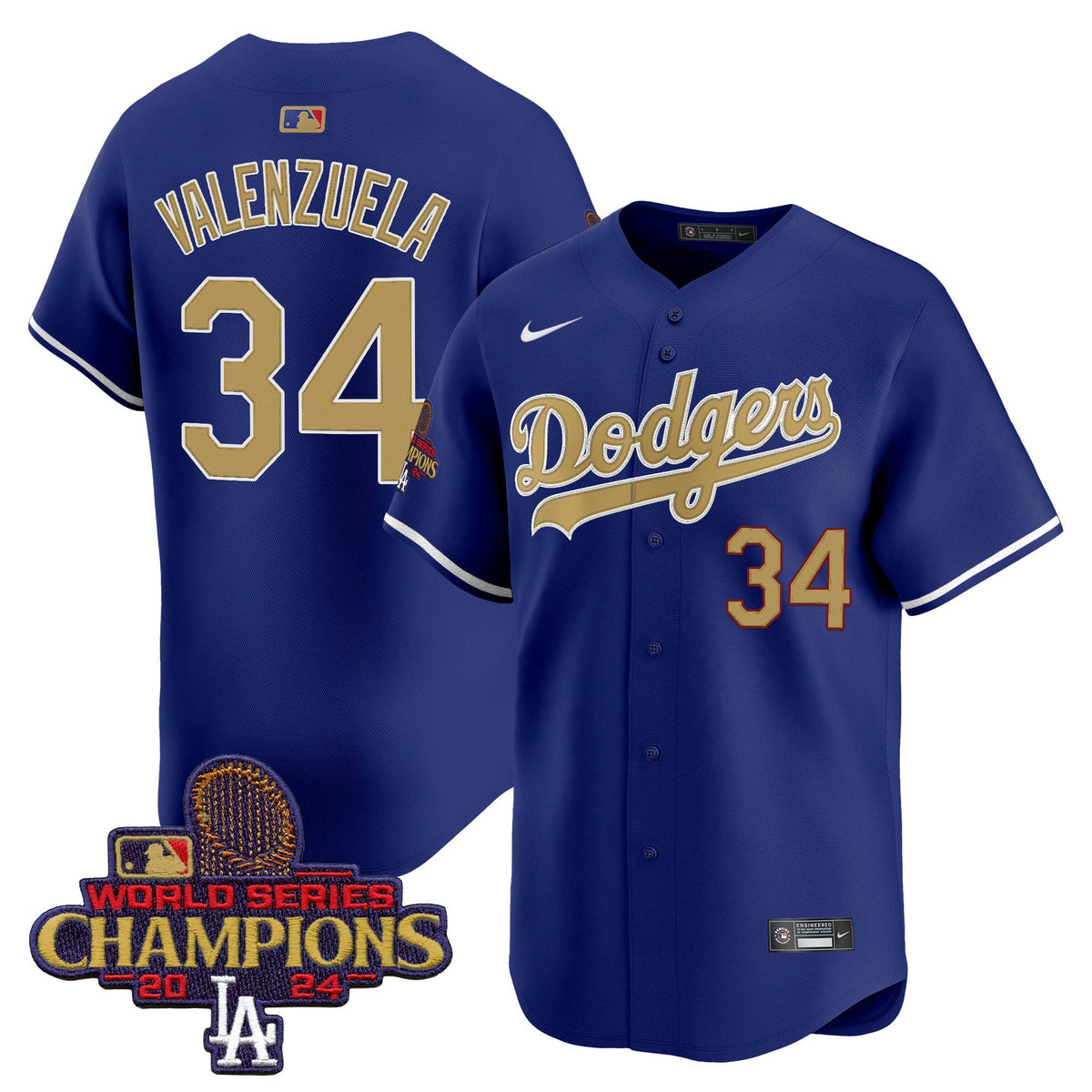 Fernando Valenzuela 34 Los Angeles Dodgers 2025 Gold Collection Limited Men Jersey - Royal