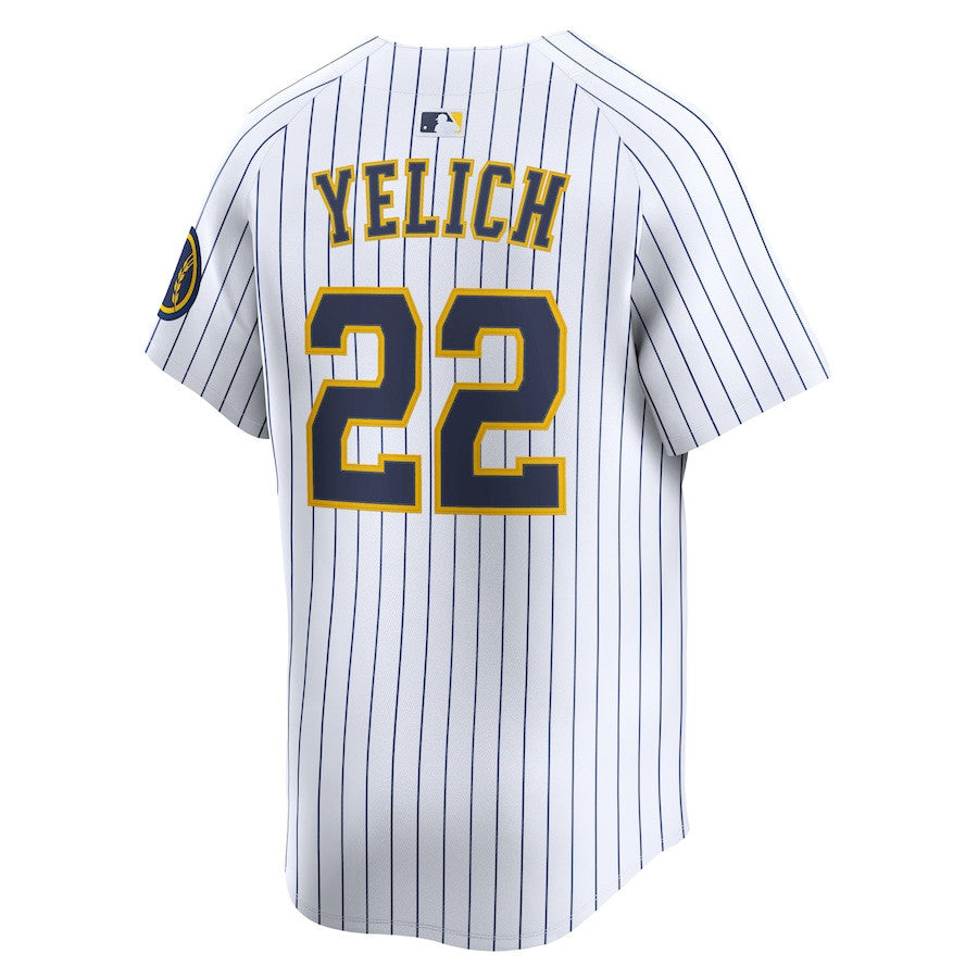 Christian Yelich 22 Milwaukee Brewers Alternate Limited Men Jersey - White
