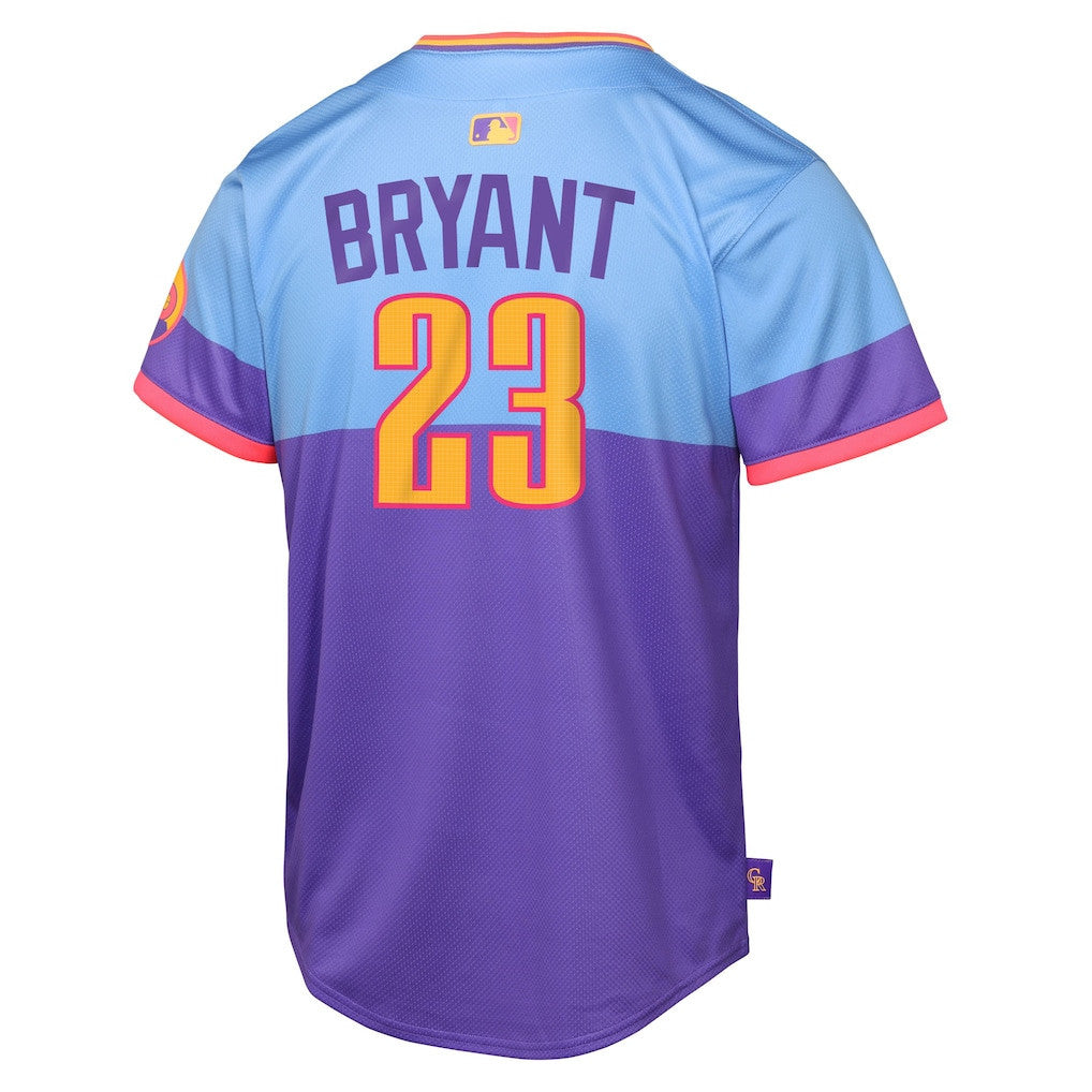 Kris Bryant 23 Colorado Rockies 2025 City Connect Limited YOUTH Jersey - Purple/Light Blue