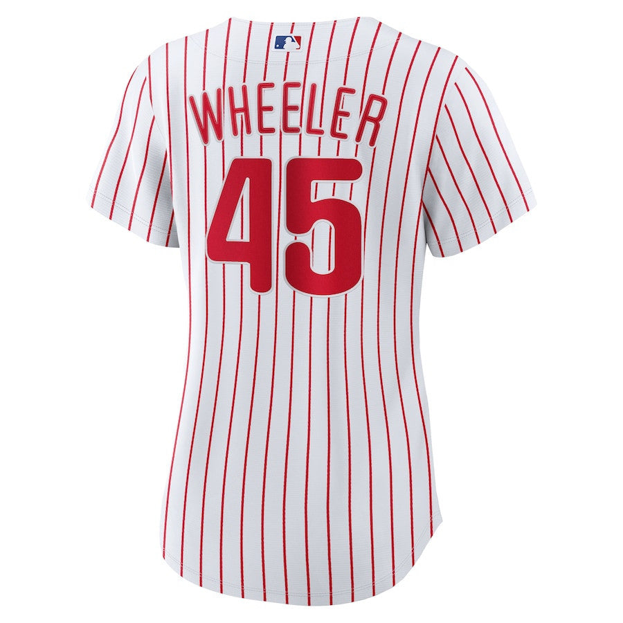 Zack Wheeler 45 Philadelphia Phillies Women's Home Jersey - White