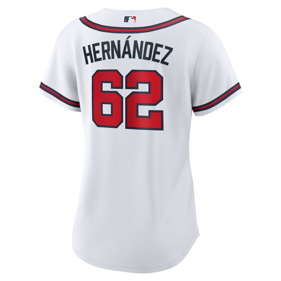 Daysbel Hernandez 62 Atlanta Braves Women's Home Jersey - White