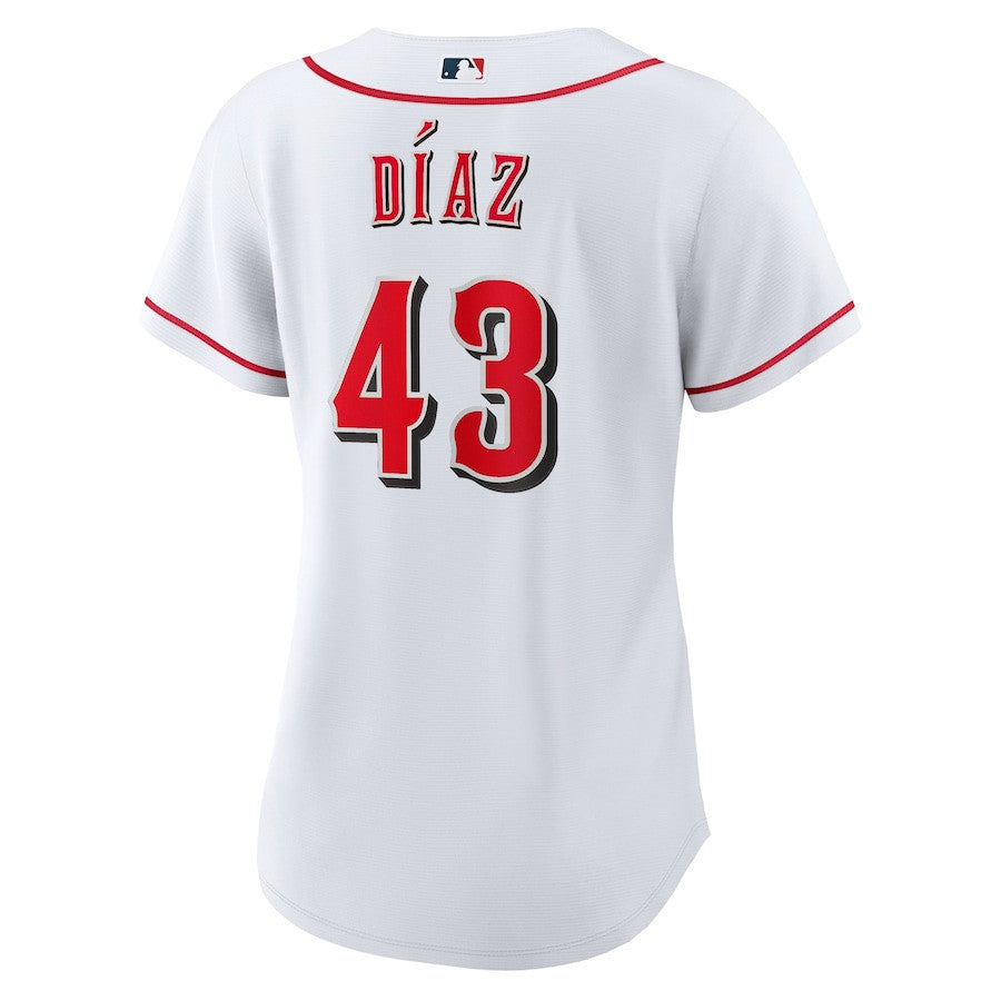 Alexis Diaz 43 Cincinnati Reds Women's Home Jersey - White