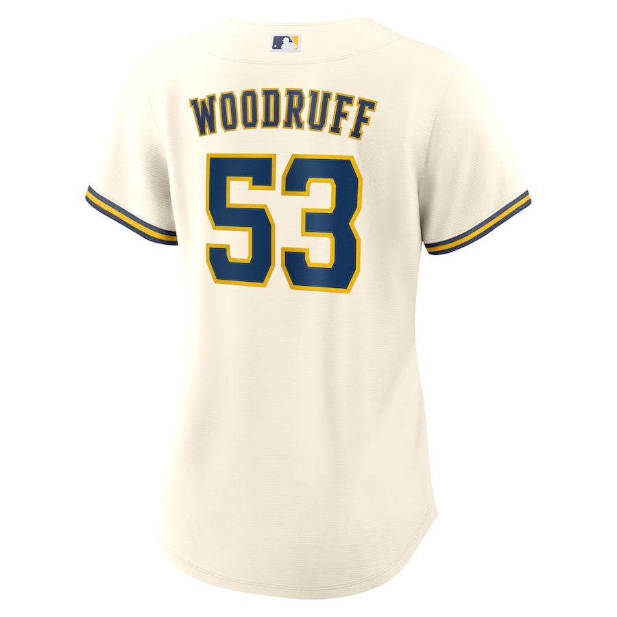 Brandon Woodruff 53 Milwaukee Brewers Women's Home Jersey - White