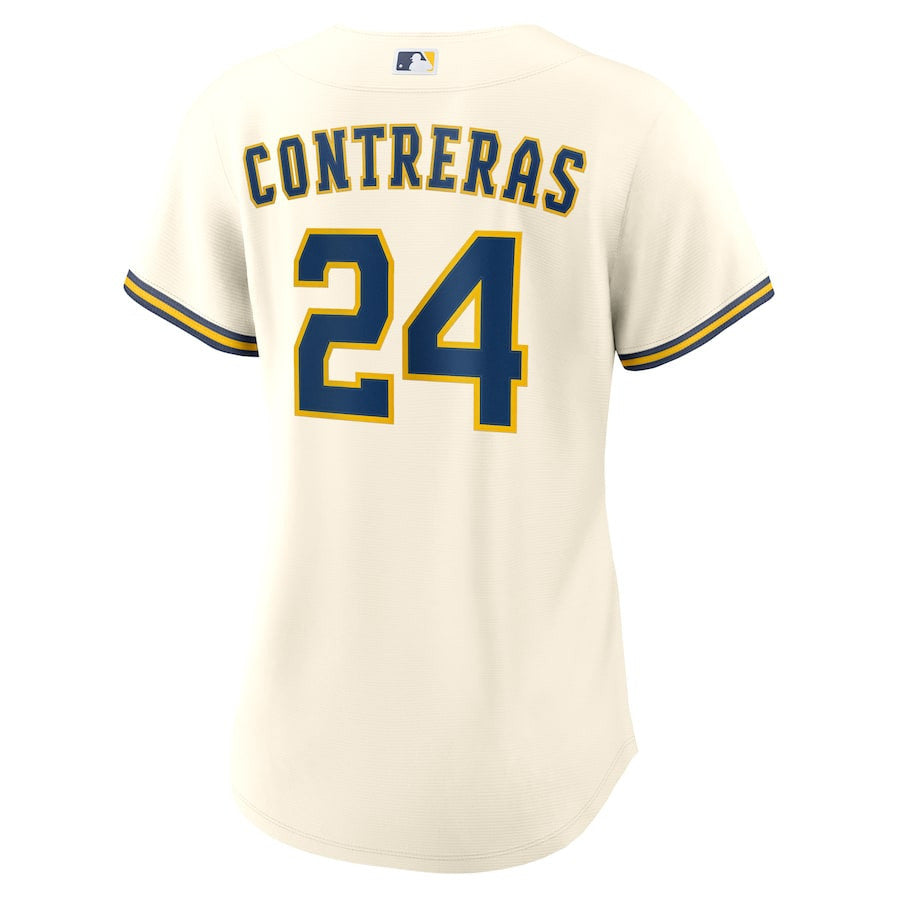 William Contreras 24 Milwaukee Brewers Women's Home Jersey - Cream