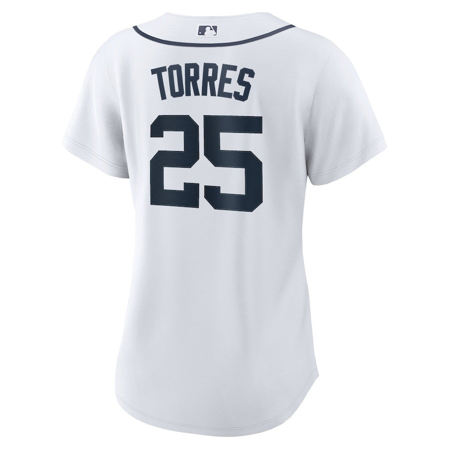 Gleyber Torres 25 Detroit Tigers Women's Home Jersey - White
