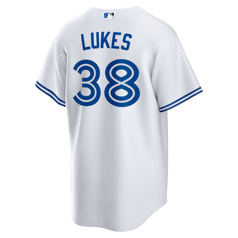 Nathan Lukes 38 Toronto Blue Jays Home Men Jersey - White