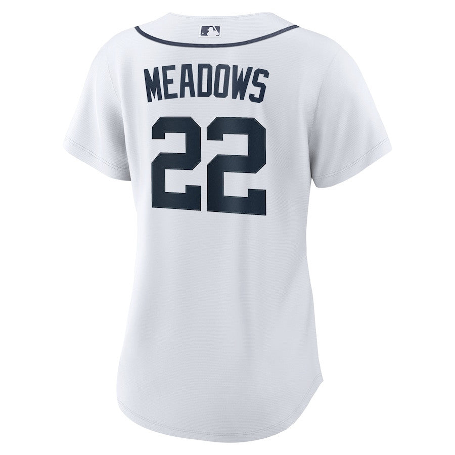 Parker Meadows 22 Detroit Tigers Home Women Jersey - White