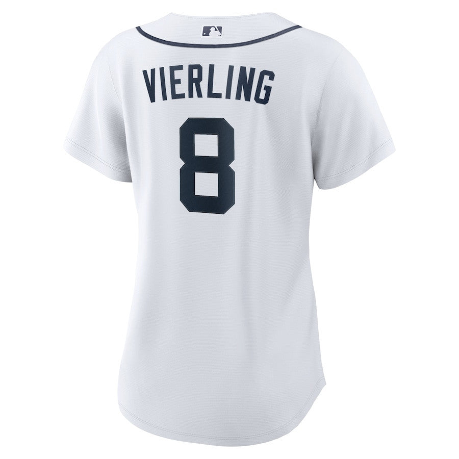 Matt Vierling 8 Detroit Tigers Home Women Jersey - White