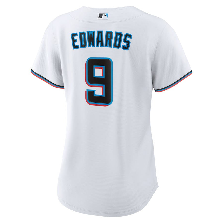 Xavier Edwards 9 Miami Marlins Home Women Jersey - White