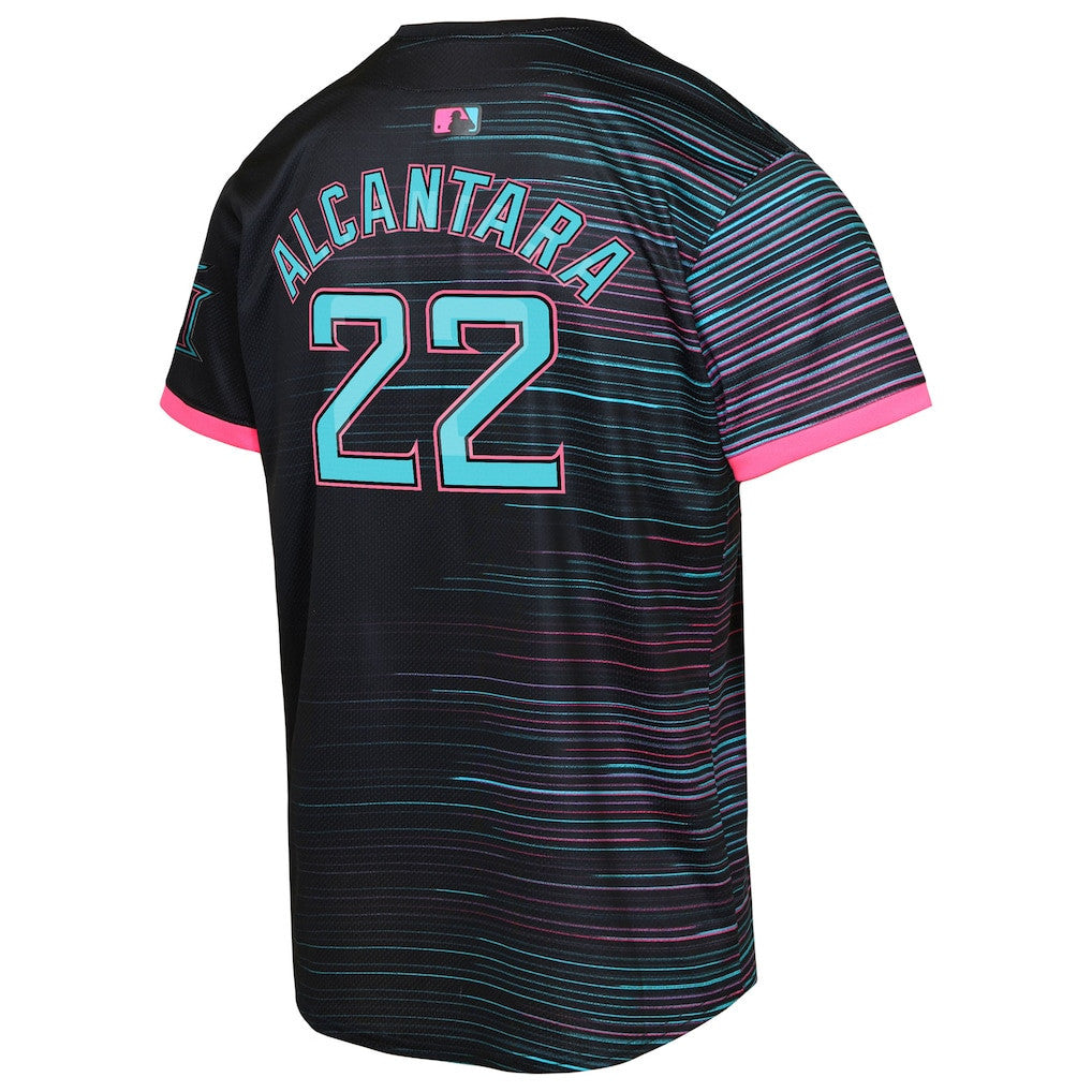 Sandy Alcantara 22 Miami Marlins 2025 City Connect Limited YOUTH Jersey - Black