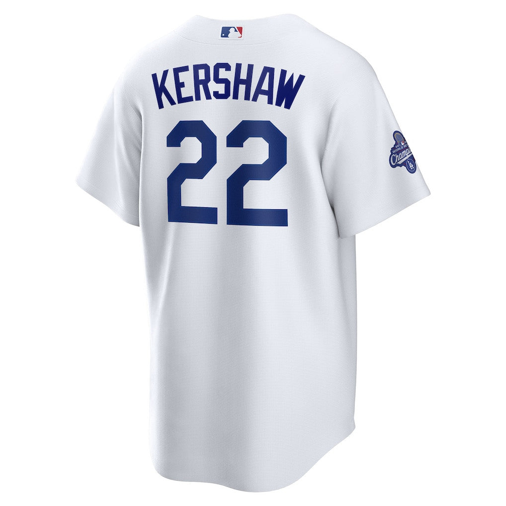 Clayton Kershaw 22 Los Angeles Dodgers 2025 World Series Champions Home Men Jersey - White