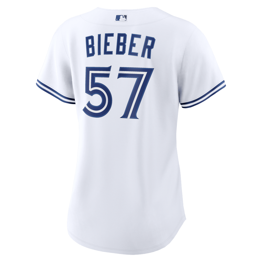 Shane Bieber 57 Toronto Blue Jays Women's Home Jersey - White