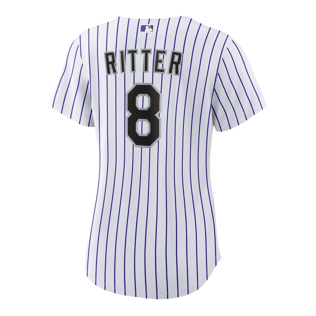 Ryan Ritter 8 Colorado Rockies Women's Home Jersey - White