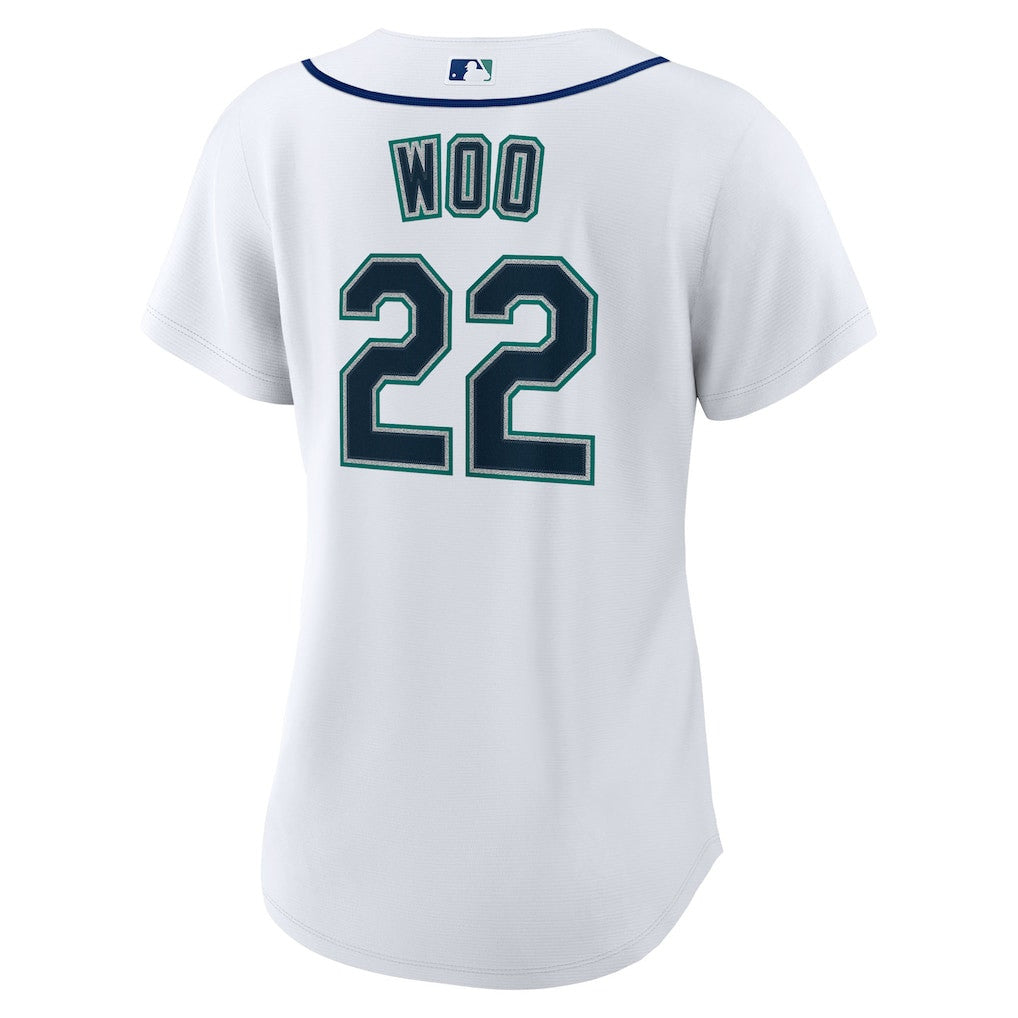Bryan Woo 22 Seattle Mariners Women's Home Jersey - White