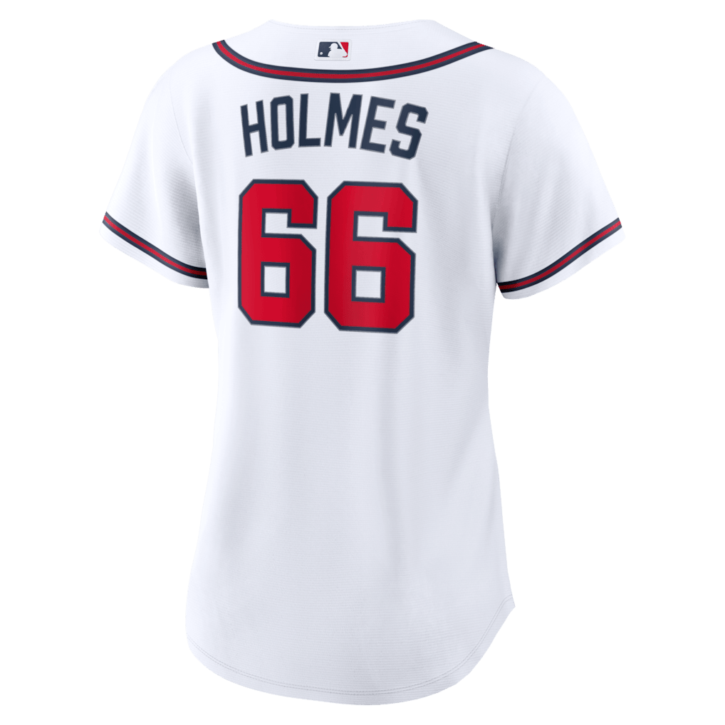 Grant Holmes 66 Atlanta Braves Women's Home Jersey - White