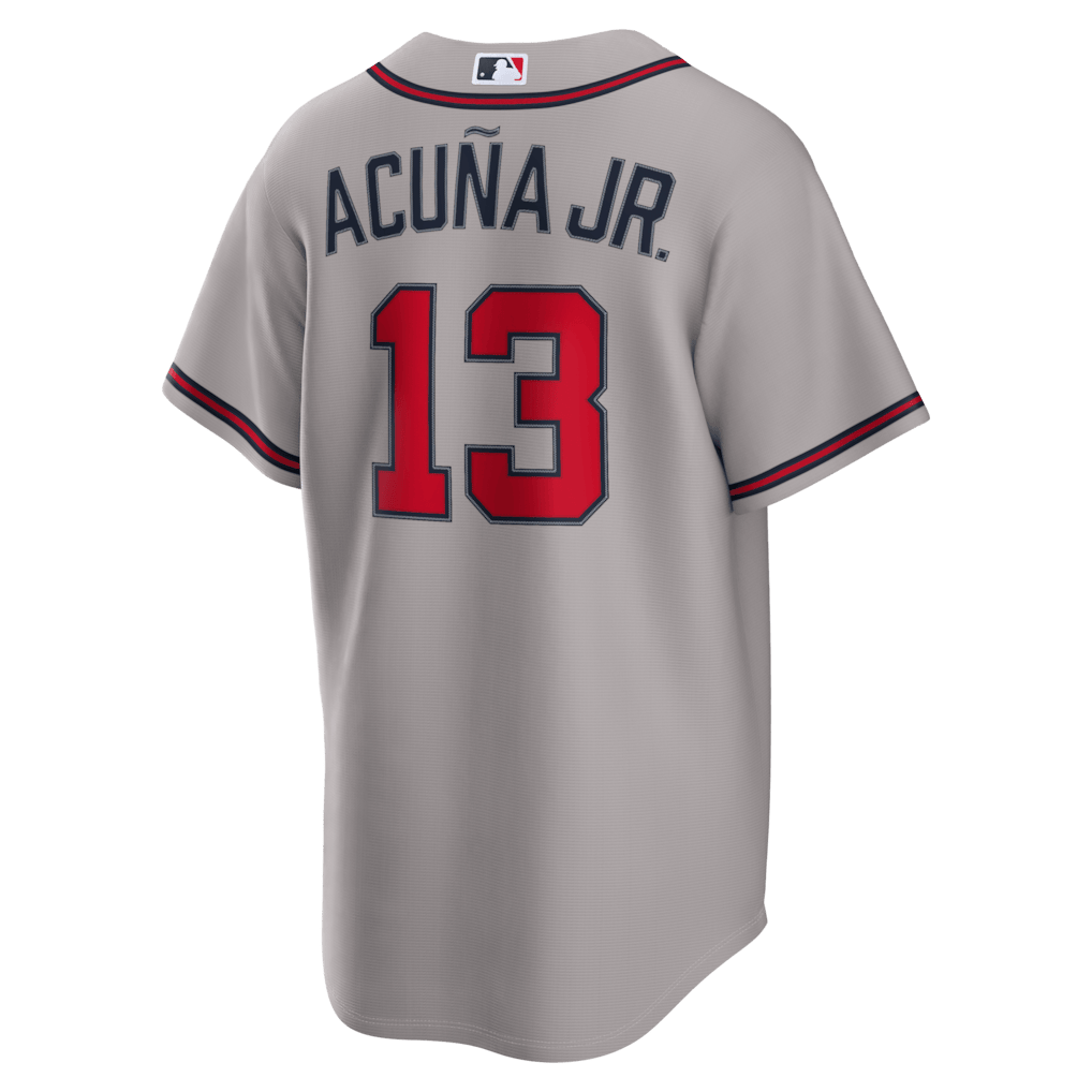 Ronald Acuña Jr. 13 Atlanta Braves Road Men Jersey - Gray
