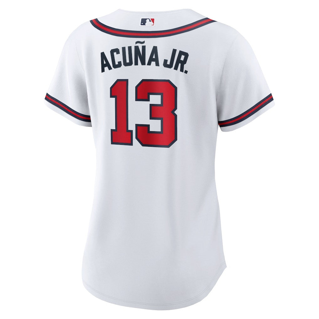 Ronald Acuna Jr. 13 Atlanta Braves Women's Home Player Jersey - White