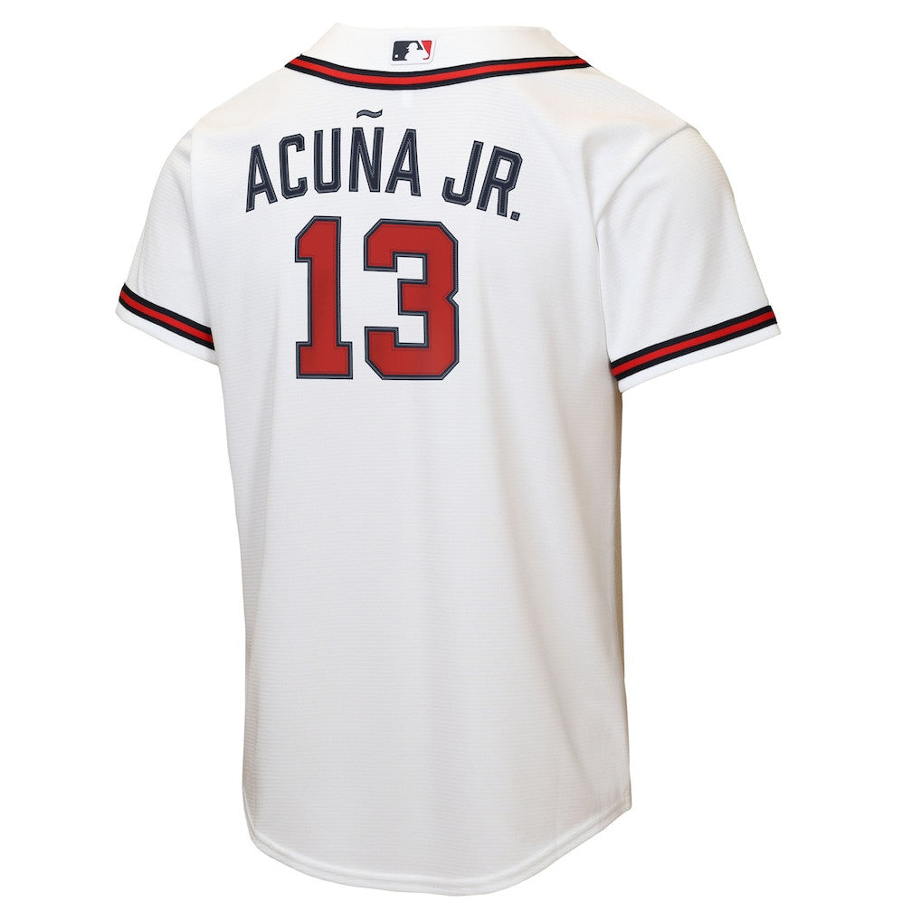 Ronald Acuña Jr. 13 Atlanta Braves Home Player YOUTH Jersey - White