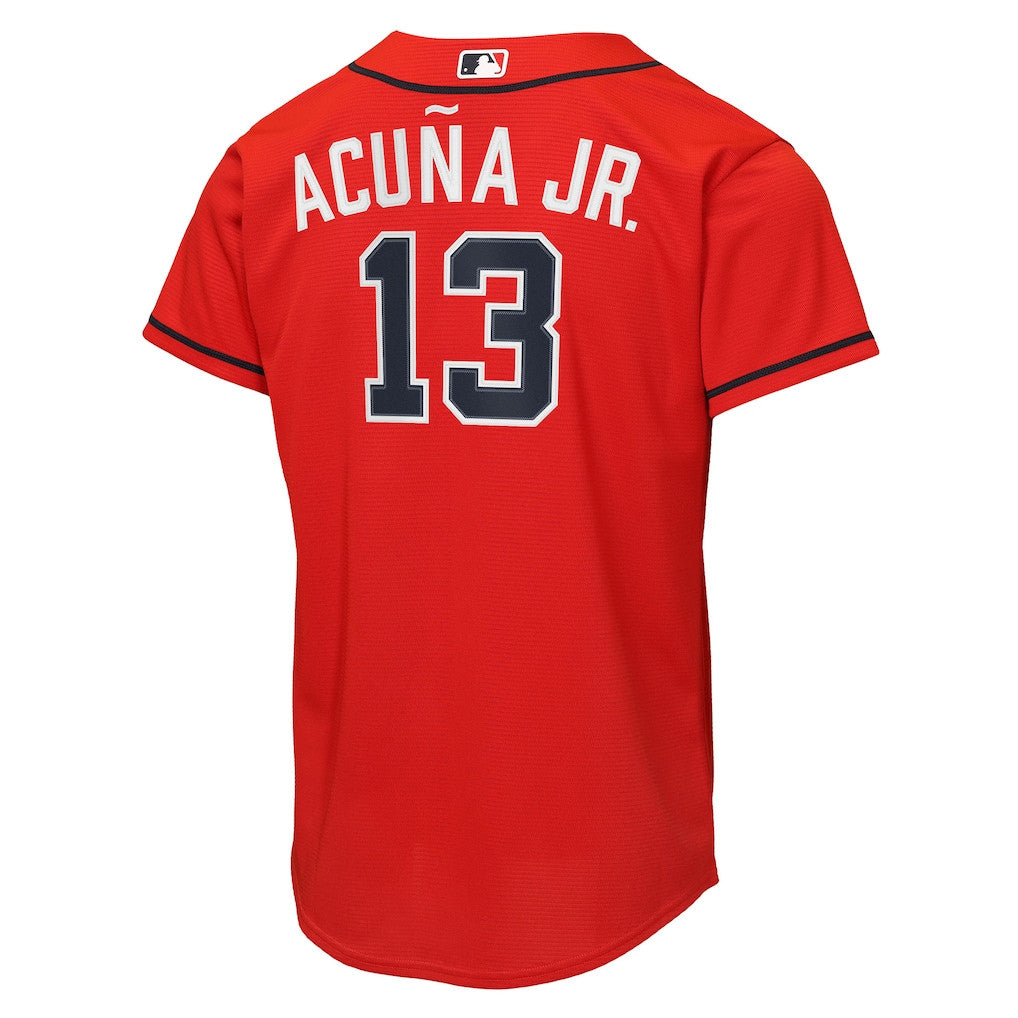 Ronald Acuña Jr. 13 Atlanta Braves Alternate 2 YOUTH Jersey - Red