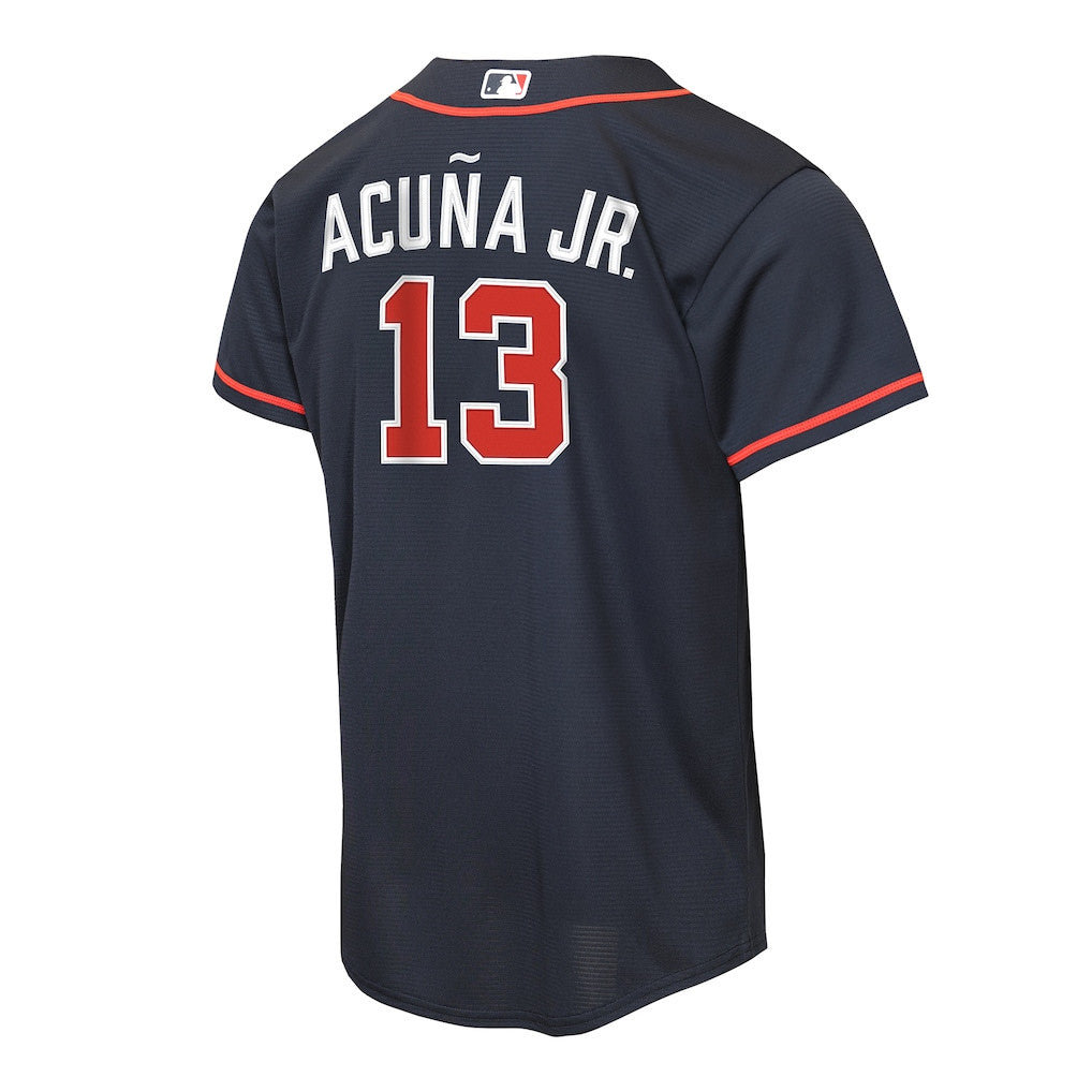 Ronald Acuña Jr. 13 Atlanta Braves Alternate YOUTH Jersey - Navy