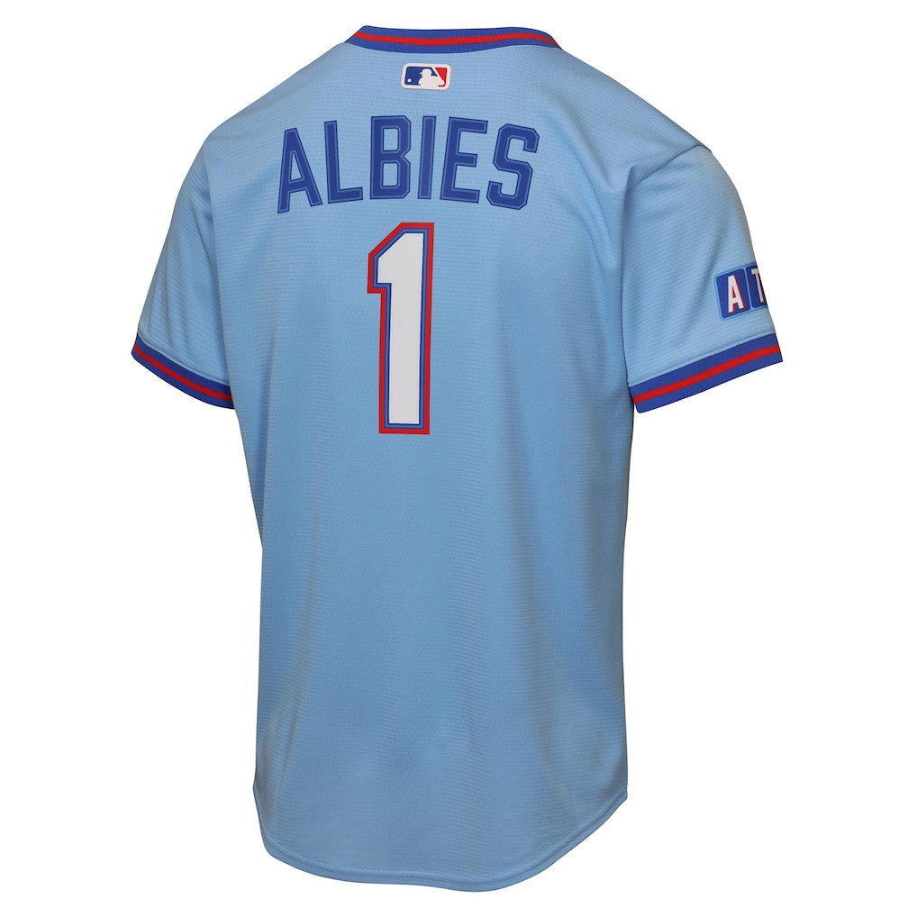 Ozzie Albies 1 Atlanta Braves Youth 2026 City Connect Jersey - Powder Blue