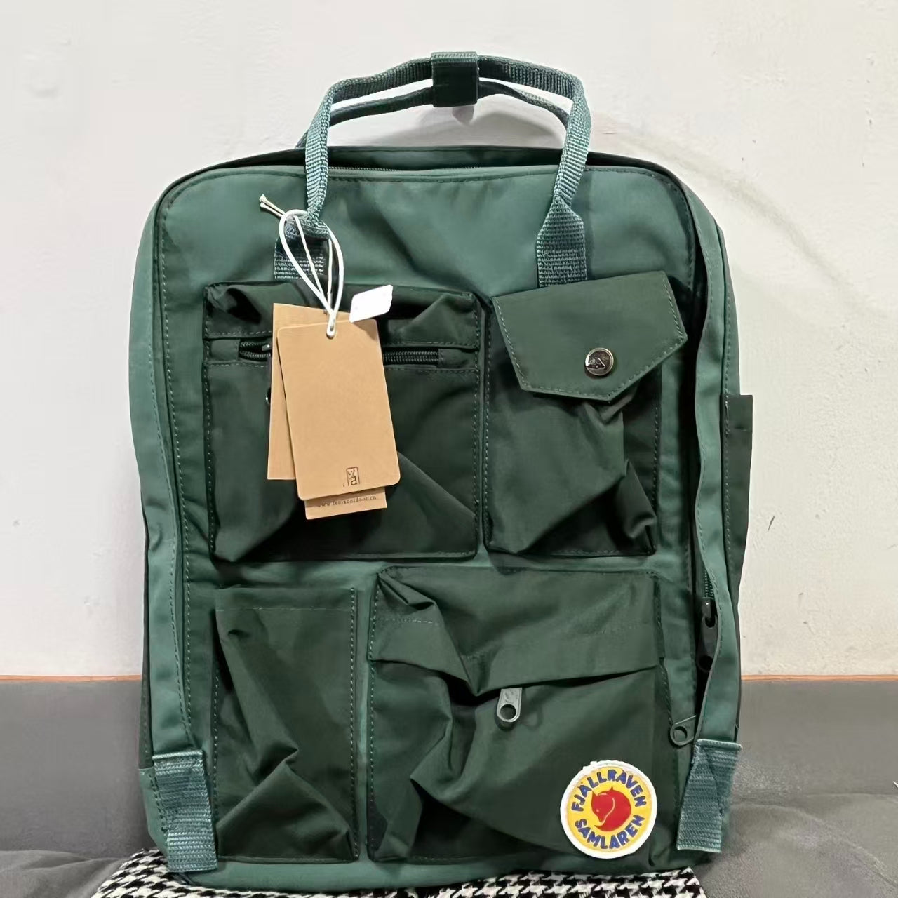 Fjallraven Kanken Backpack Frost Green Combined With Deep Green