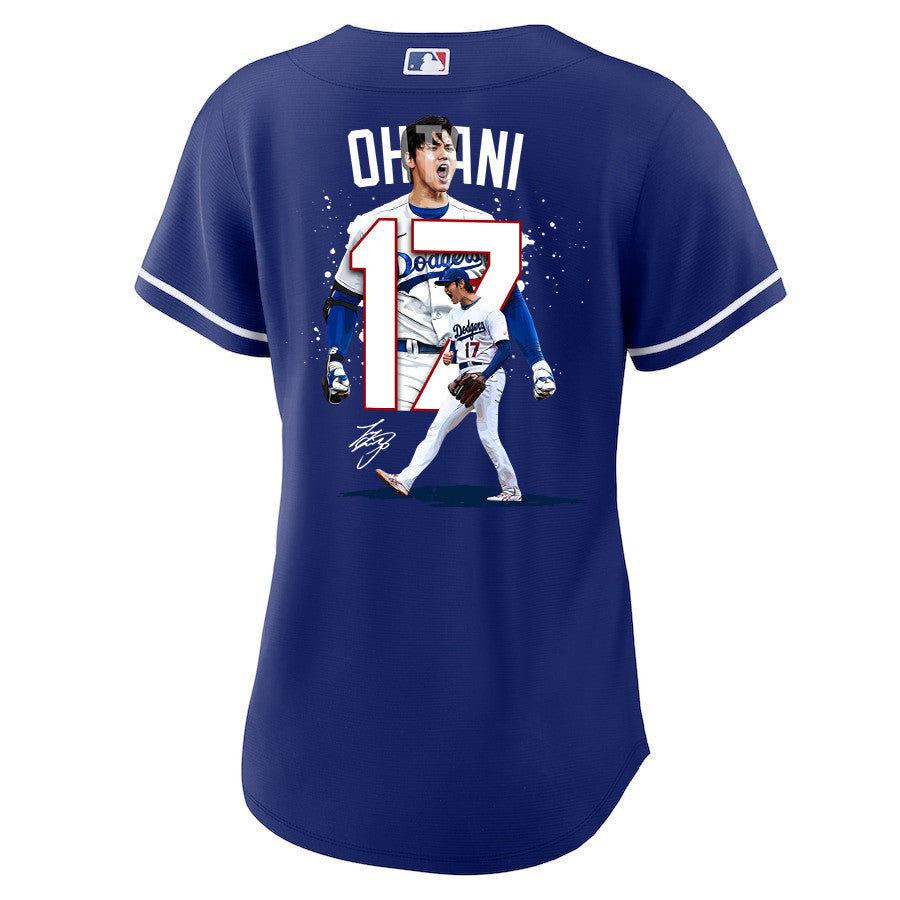 Shohei Ohtani 17 Los Angeles Dodgers Signed Number 2023 Alternate Women Jersey - Royal