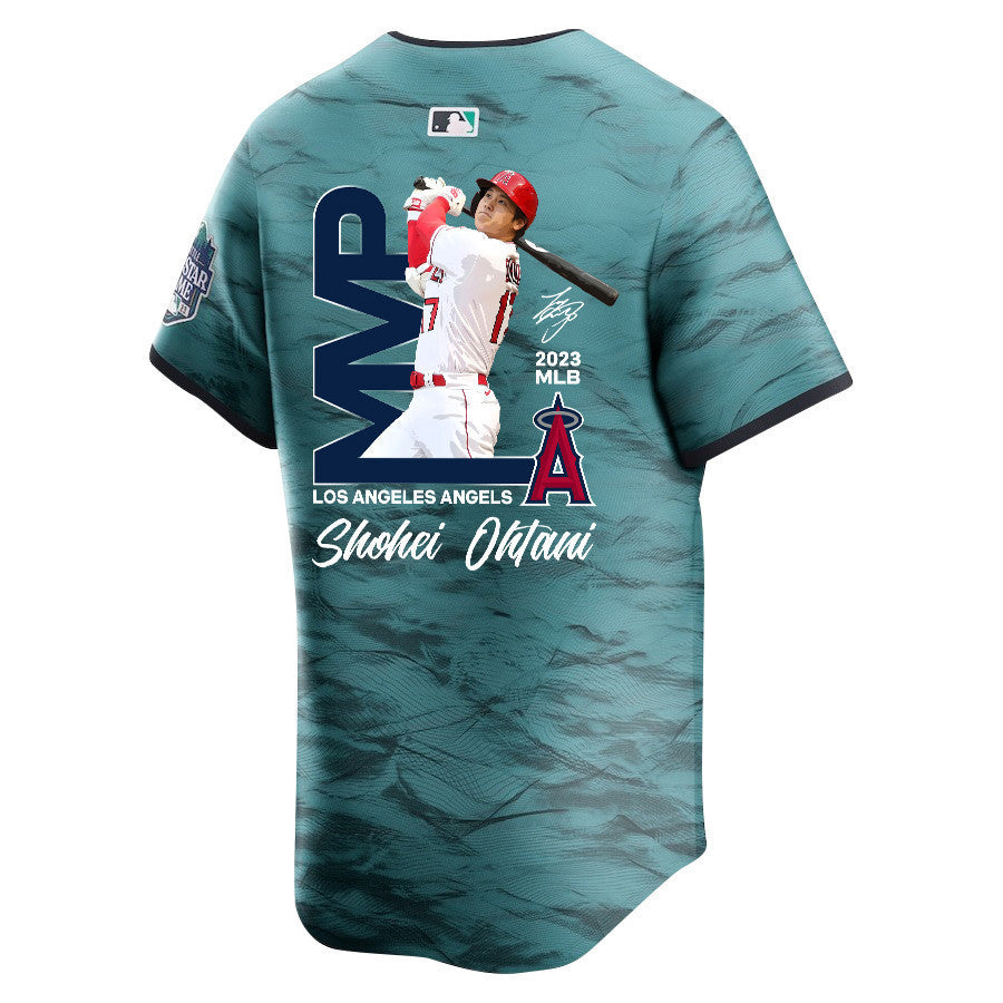 Shohei Ohtani 17 Los Angeles Angels Signed MVP 2023 All-Star Game Limited Player Men Jersey - Teal