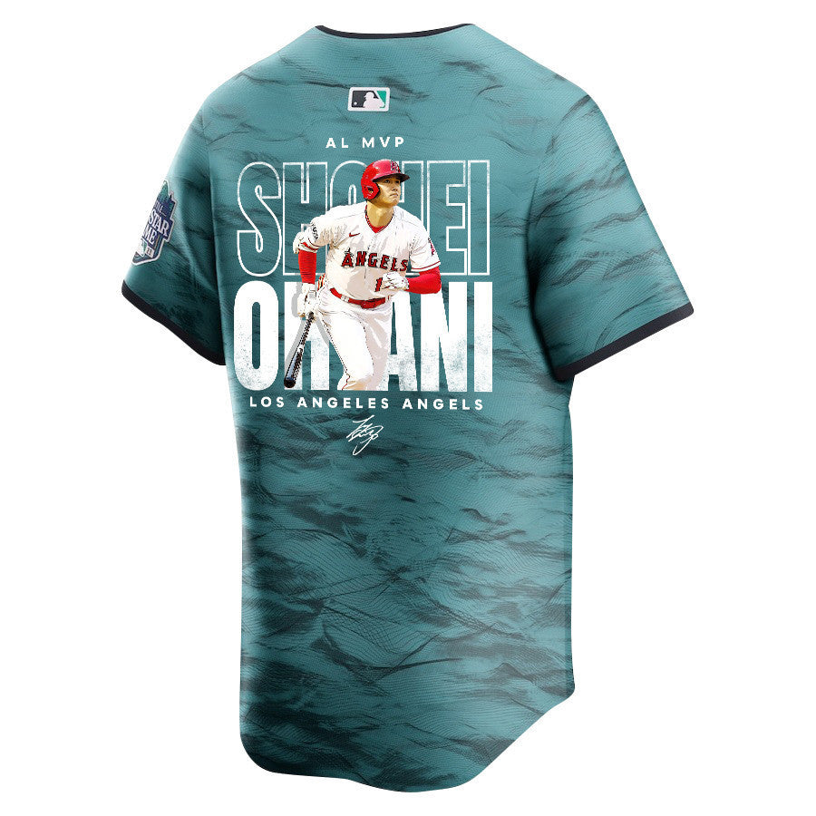 Shohei Ohtani 17 Los Angeles Angels Signed Name 2023 All-Star Game Limited Player Men Jersey - Teal