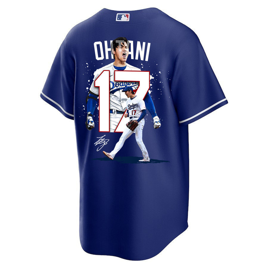 Shohei Ohtani 17 Los Angeles Dodgers Signed Number 2023 Alternate Men Jersey - Royal