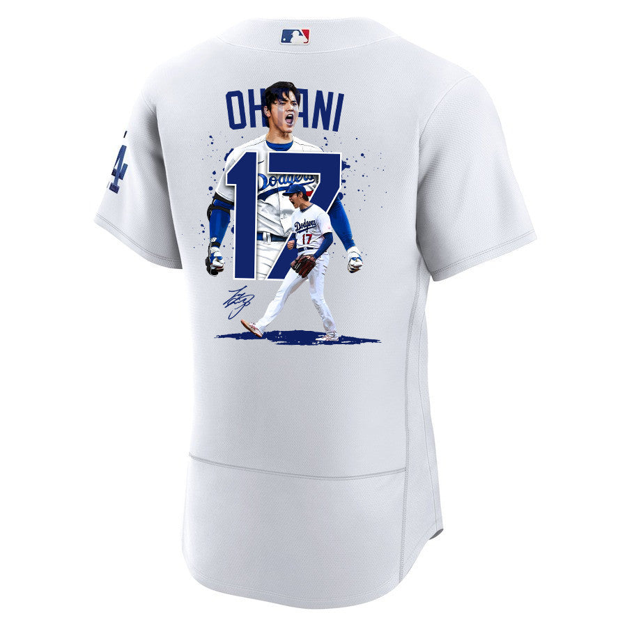 Shohei Ohtani 17 Los Angeles Dodgers Signed Number 2023 Home ELITE Jersey - Men White Jersey