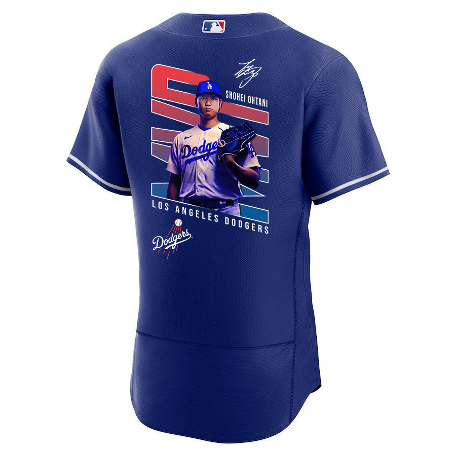 Shohei Ohtani 17 Los Angeles Dodgers Signed MVP 2023 Alternate ELITE Jersey - Men Royal Jersey