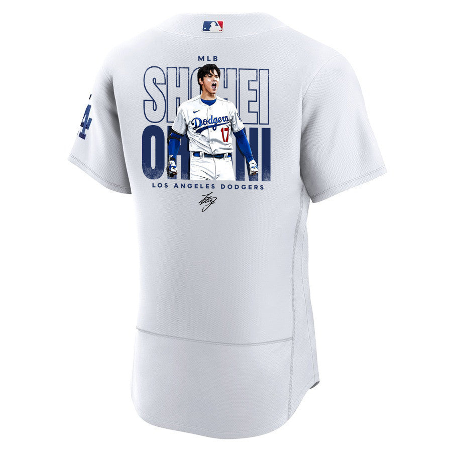 Shohei Ohtani 17 Los Angeles Dodgers Signed ShoTime 2023 Home ELITE Jersey - Men White Jersey