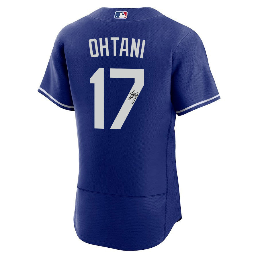 Shohei Ohtani 17 Signed Los Angeles Dodgers Alternate ELITE Jersey - Men Royal Jersey