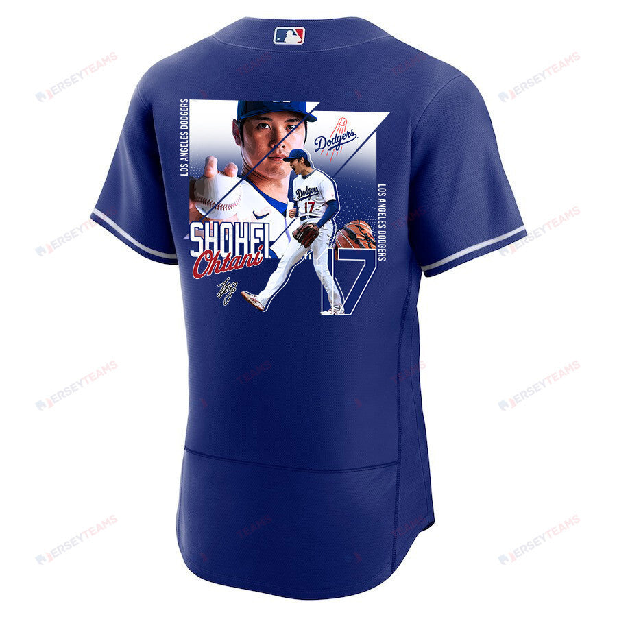 Shohei Ohtani 17 Los Angeles Dodgers Signed Greatest Sho On Earth 2023 Alternate ELITE Men Jersey - Royal