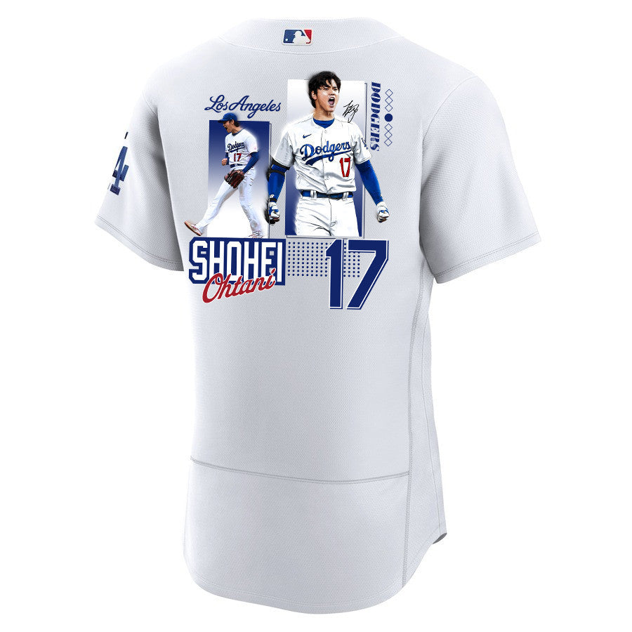 Shohei Ohtani 17 Los Angeles Dodgers Signed Welcome To The Sho 2023 Home ELITE Men Jersey - White