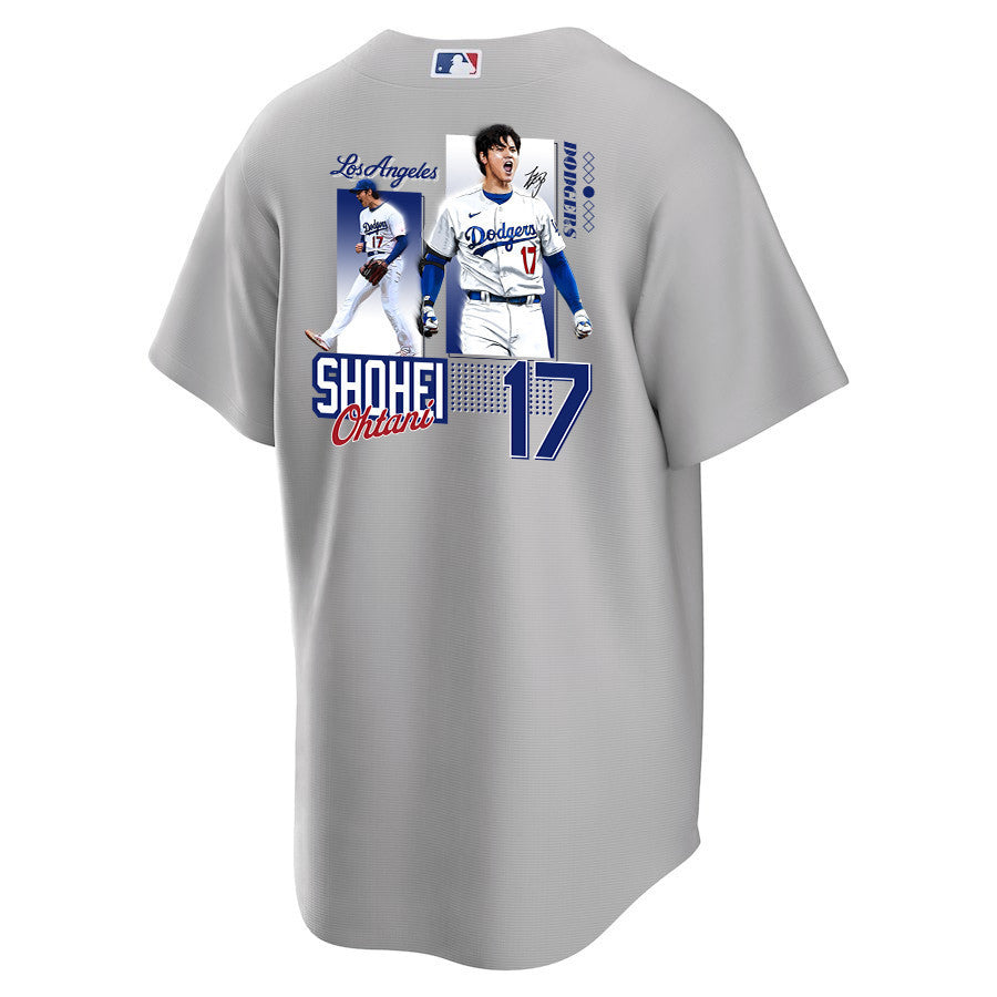 Shohei Ohtani 17 Los Angeles Dodgers Signed Welcome To The Sho Men Jersey - Gray