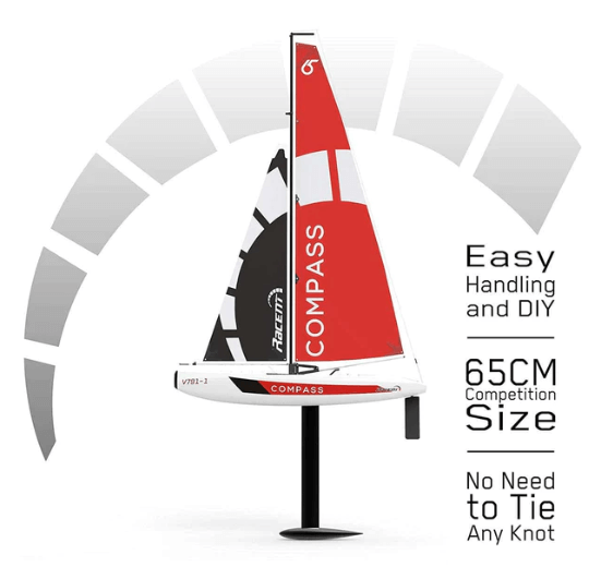 VolantexRC Compass 650mm RC Sailboat - Competition Ready, Durable, Easy Assembly
