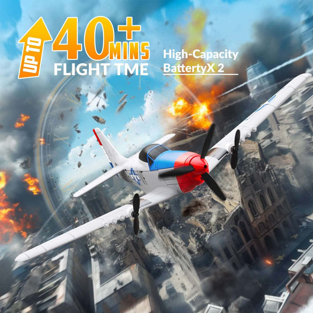 Volantex RC P51D 3CH RTF Airplane with Gyro – Beginner-Friendly RC Plane