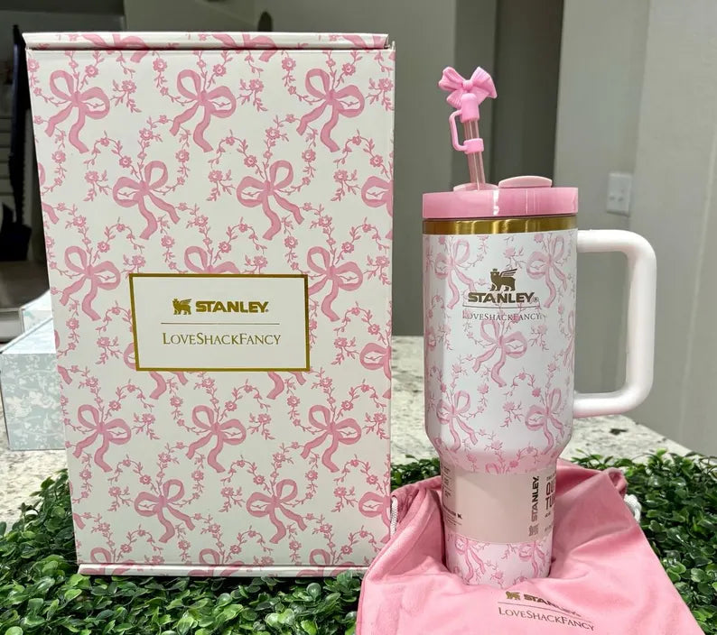 40 Oz Tumbler Coquette Travel Cup with Straw