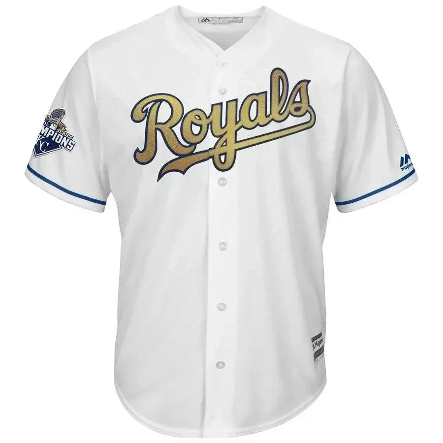 Alex Gordon Kansas City Royals World Series Champions Gold Program Cool Base Player Jersey - White