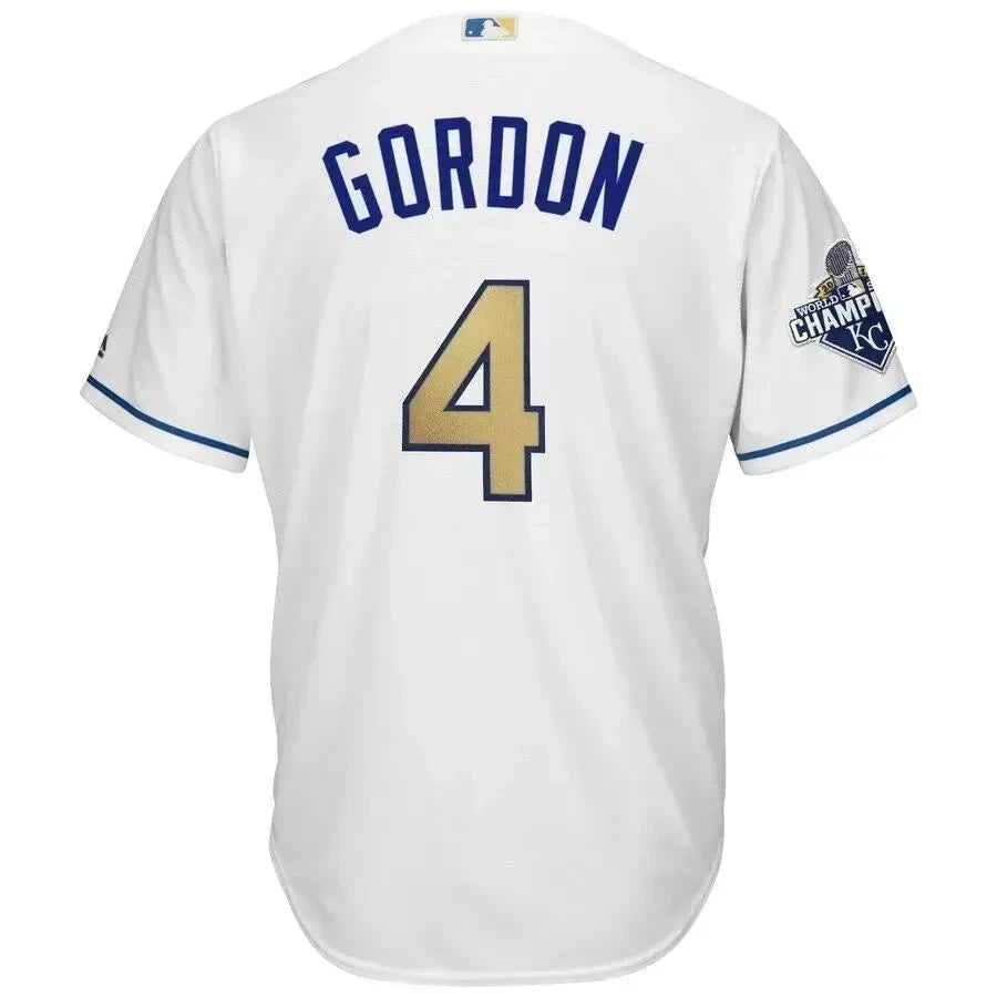Alex Gordon Kansas City Royals World Series Champions Gold Program Cool Base Player Jersey - White