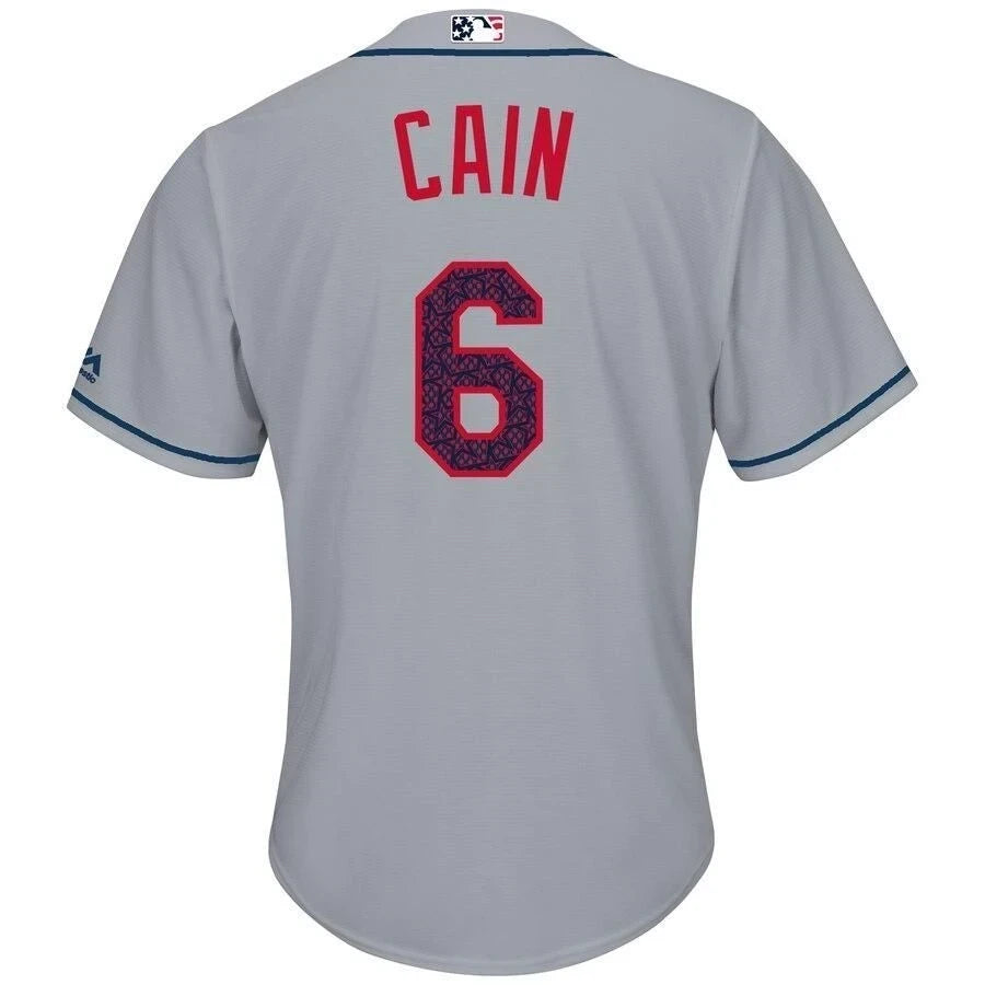 Lorenzo Cain Kansas City Royals Fashion Stars And Stripes Cool Base Player Jersey - Gray