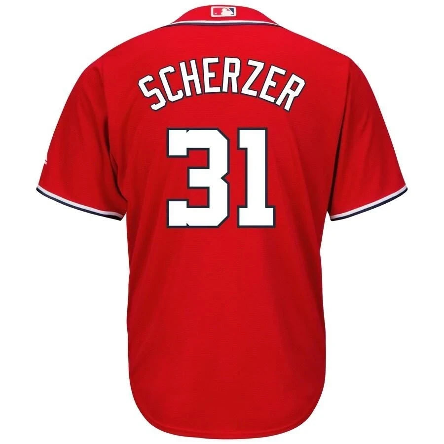 Max Scherzer Washington Nationals Cool Base Player Jersey - Scarlet